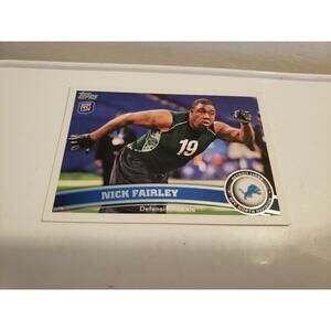 Nick Fairley 2011 Topps #219 - Rookie Card RC Detroit Lions DT Auburn - white